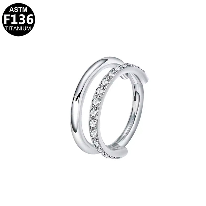 Titan Segmentring Clicker "Crystal Duo" mit  Kristallen