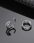 Titan Segmentring Clicker "Crystal Duo" mit Zirkonia Kristallen