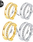 Titan Segmentring Clicker "Crystal Duo" mit Zirkonia Kristallen