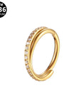 Titan Segmentring Clicker "Crystal Line" mit Zirkonia Kristallen
