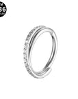 Titan Segmentring Clicker "Crystal Line" mit Zirkonia Kristallen