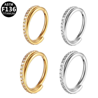 Titan Segmentring Clicker "Crystal Line" mit  Kristallen