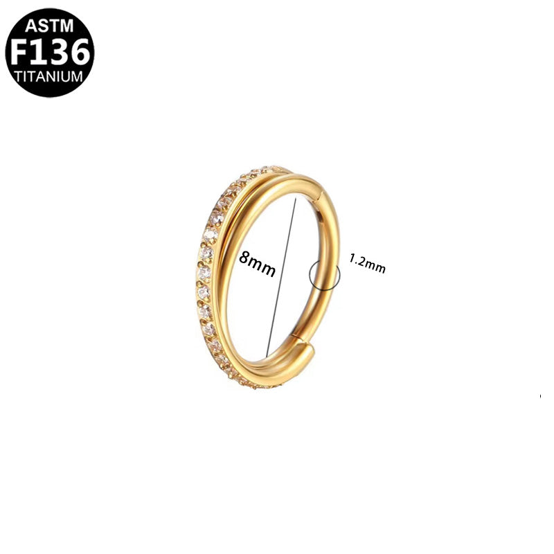 Titan Segmentring Clicker "Crystal Line" mit  Kristallen