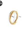 Titan Segmentring Clicker "Crystal Line" mit Zirkonia Kristallen