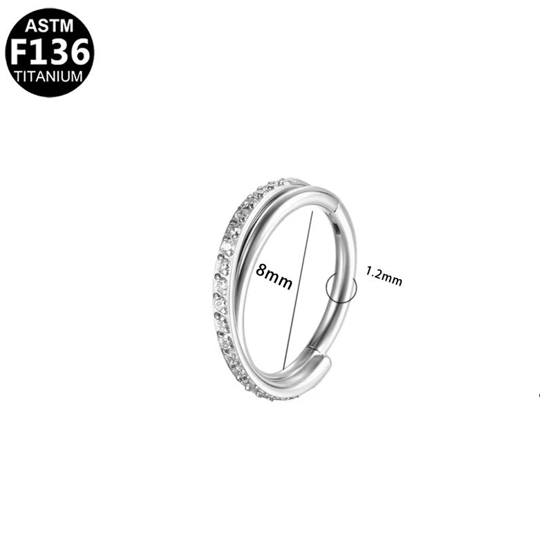 Titan Segmentring Clicker "Crystal Line" mit  Kristallen