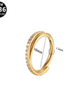 Titan Segmentring Clicker "Crystal Line" mit Zirkonia Kristallen