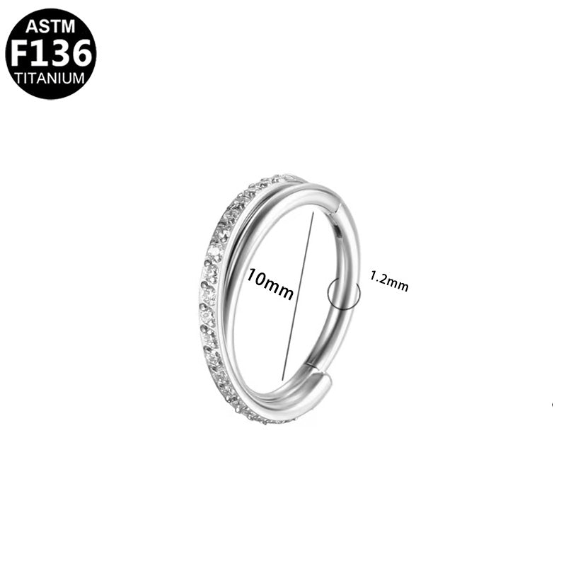 Titan Segmentring Clicker "Crystal Line" mit  Kristallen