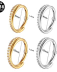 Titan Segmentring Clicker "Crystal Line" mit Zirkonia Kristallen
