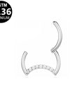 Titan Segmentring Clicker "Luna Spark" mit Zirkonia Kristallen