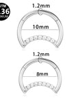 Titan Segmentring Clicker "Luna Spark" mit Zirkonia Kristallen