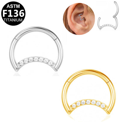 Titan Segmentring Clicker "Luna Spark" mit Kristallen