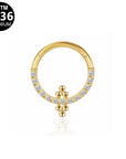 Titan Segmentring Clicker "Ornament Spark" mit Zirkonia Kristallen
