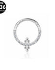 Titan Segmentring Clicker "Ornament Spark" mit Zirkonia Kristallen
