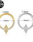Titan Segmentring Clicker "Ornament Spark" mit Zirkonia Kristallen