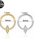 Titan Segmentring Clicker "Ornament Spark" mit Zirkonia Kristallen