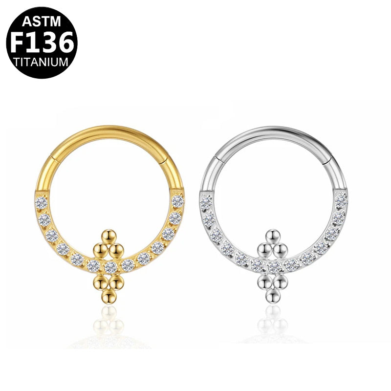 Titan Segmentring Clicker "Ornament Spark" mit Kristallen