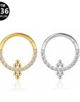 Titan Segmentring Clicker "Ornament Spark" mit Zirkonia Kristallen