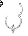 Titan Segmentring Clicker "Ornament Spark" mit Zirkonia Kristallen
