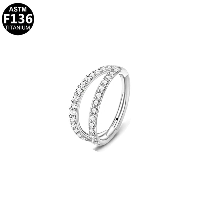 Titan Segmentring Clicker "Double Spark" mit Kristallen