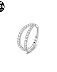 Titan Segmentring Clicker "Double Spark" mit Zirkonia Kristallen