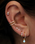 Titan Segmentring Clicker "Double Spark" mit Zirkonia Kristallen