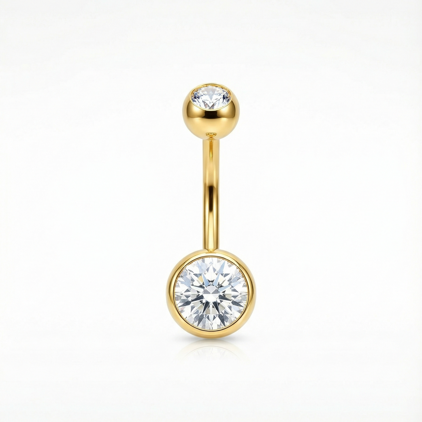 Bauchnabelpiercing Titan mit Zirkonia Doppelkristall