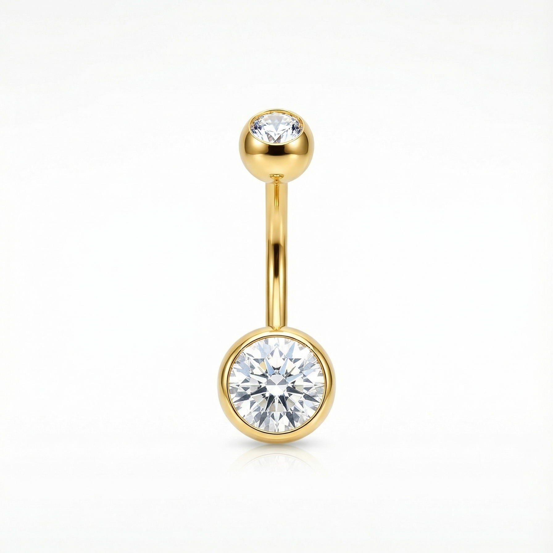 Bauchnabelpiercing Titan mit Zirkonia Doppelkristall
