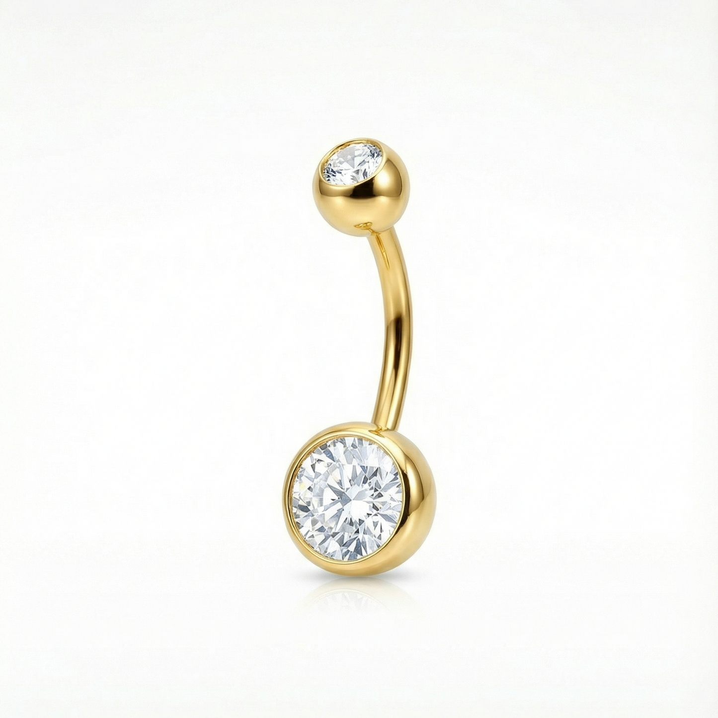 Bauchnabelpiercing Titan mit Zirkonia Doppelkristall