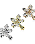 Chirurgenstahl Ohrpiercing Flower Top 5 Marquise Zirkonia Kristalle (9180570550600)