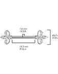 Brustwarzenpiercing mit doppeltem Herz und drei Marquise-Zirkonia, Barbell aus 316L Chirurgenstahl und größenangaben (9184319275336)