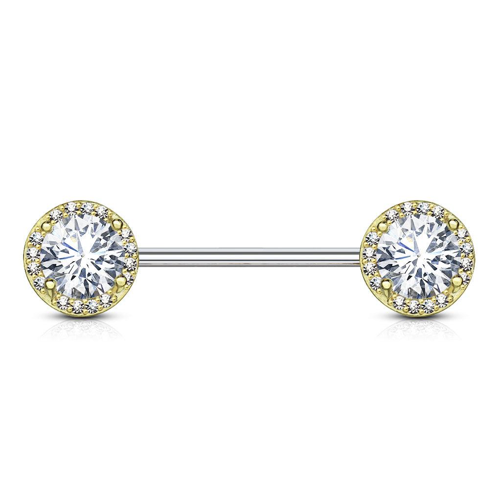 brustpiercing barbell vergoldet mit runden eingefassten zirkonia kristallen (9184431997256)