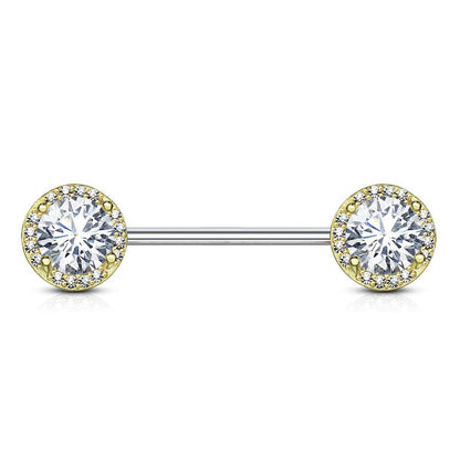 brustpiercing barbell vergoldet mit runden eingefassten zirkonia kristallen (9184431997256)