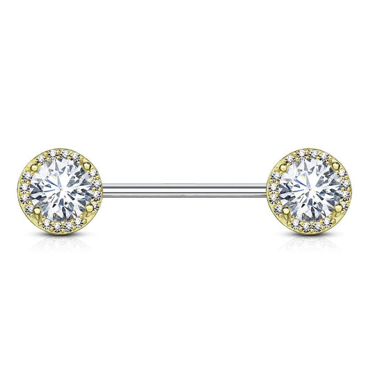 brustpiercing barbell vergoldet mit runden eingefassten zirkonia kristallen (9184431997256)