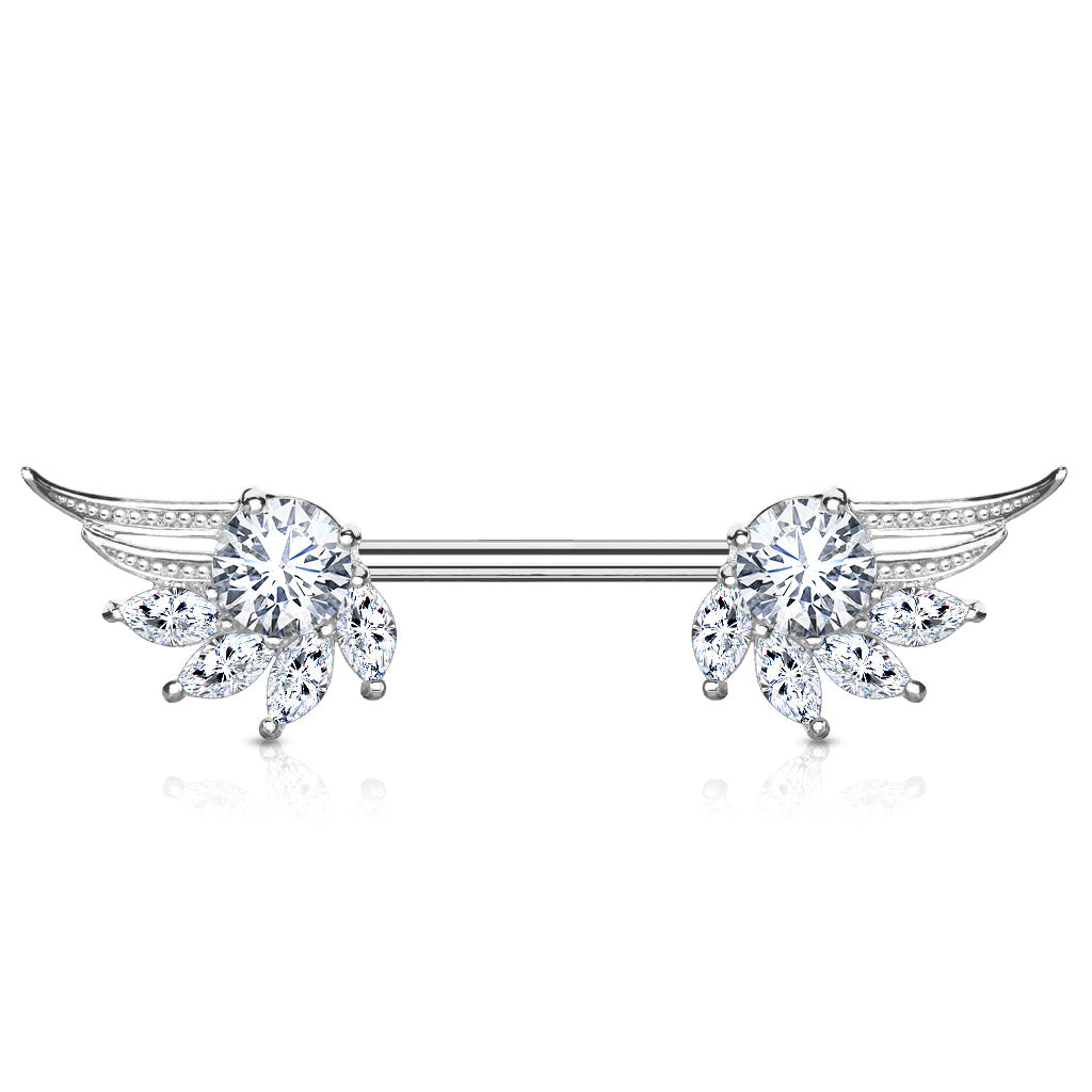 Bruststecker "Angel Wings" mit Zirkonia Steinen (Chirurgenstahl 316L) - Royal Skin Jewelry (9101187547464)