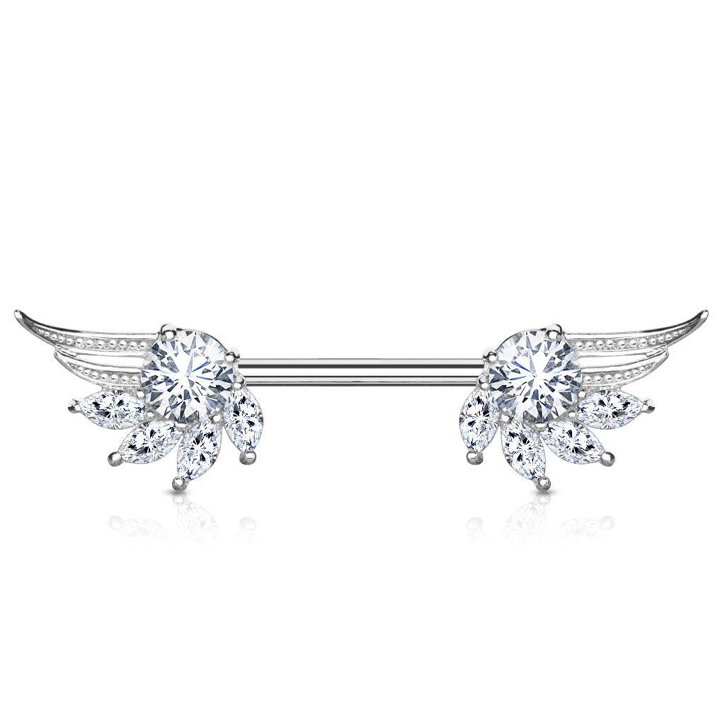 Bruststecker "Angel Wings" mit Zirkonia Steinen (Chirurgenstahl 316L) - Royal Skin Jewelry (9101187547464)