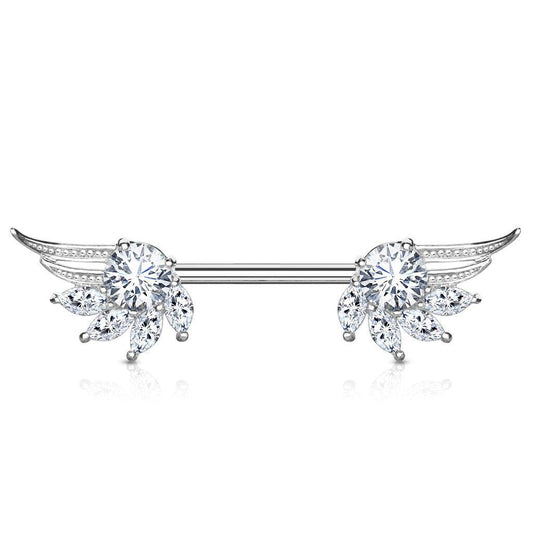 Bruststecker "Angel Wings" mit Zirkonia Steinen (Chirurgenstahl 316L) - Royal Skin Jewelry (9101187547464)