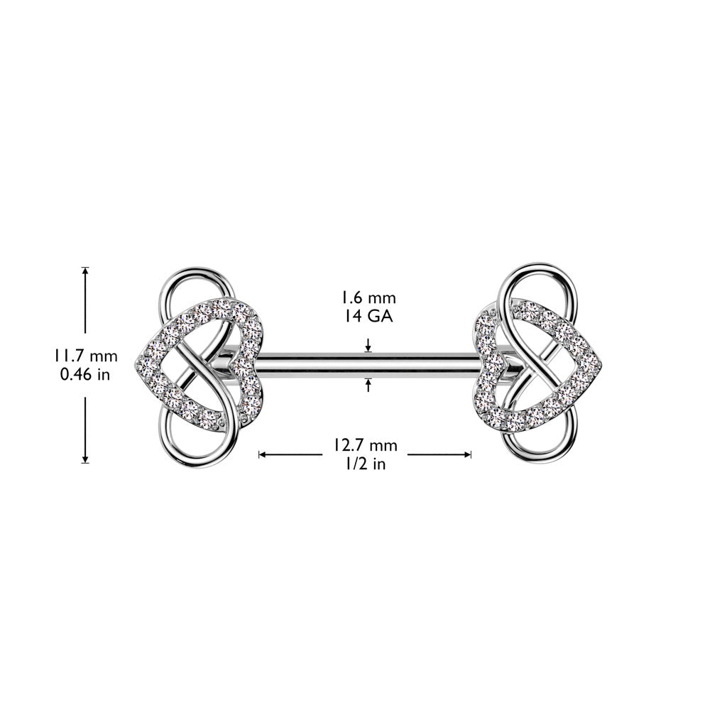 Brustpiercing "Unlimited Love" mit Zirkonia (Chirurgenstahl 316L) - Royal Skin Jewelry (9113284116808)