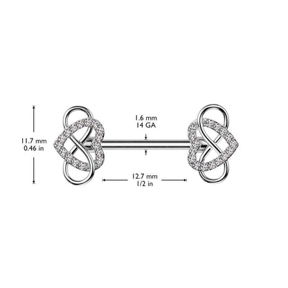 Brustpiercing "Unlimited Love" mit Zirkonia (Chirurgenstahl 316L) - Royal Skin Jewelry (9113284116808)