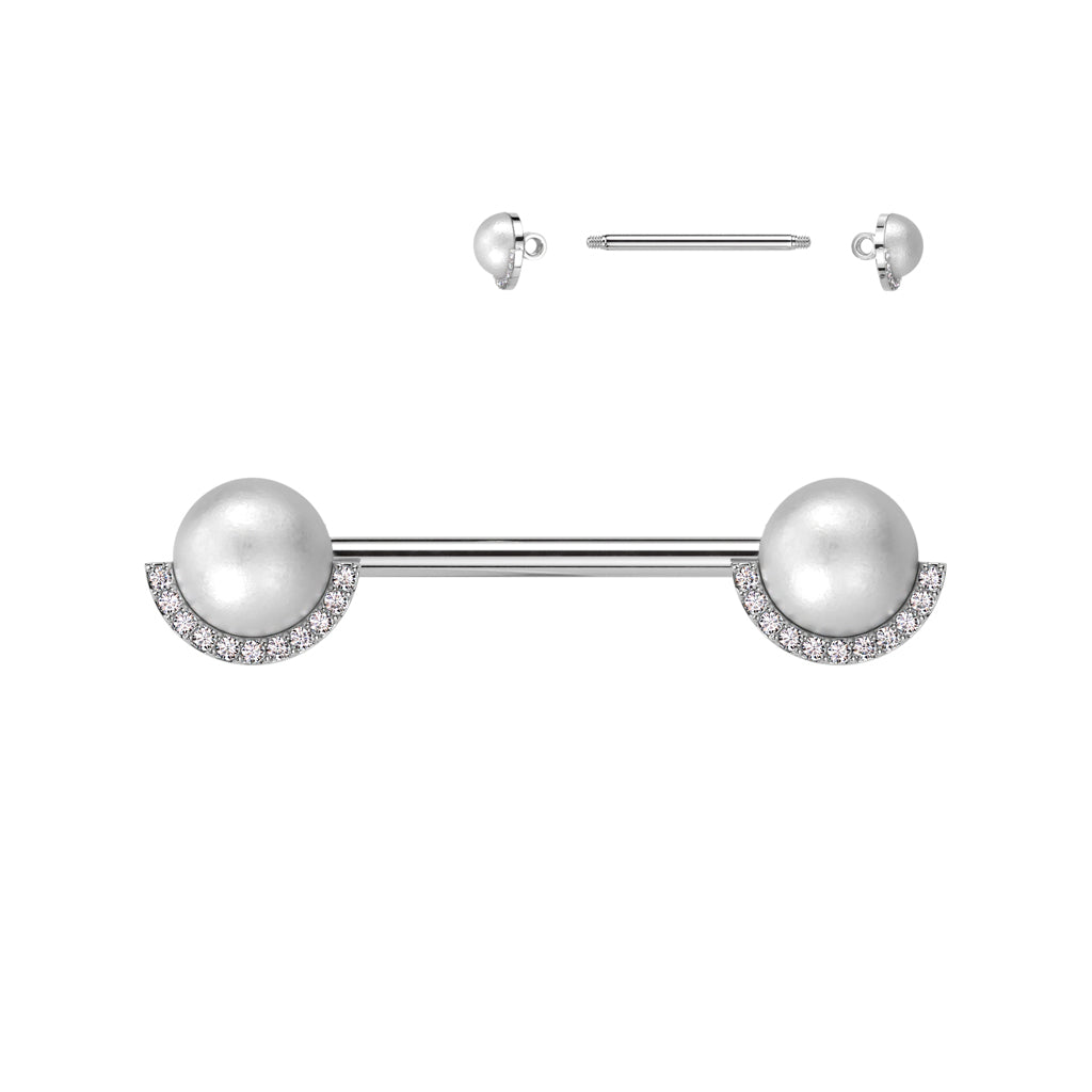 Brustpiercing mit Perlenaufsatz (Chirurgenstahl 316L) - Royal Skin Jewelry (9121833550152)