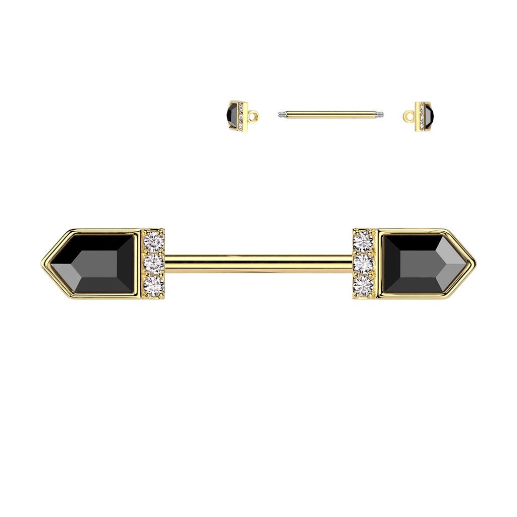 Brustpiercing "Shields" mit Zirkonia Steinen (Chirurgenstahl 316L) - Royal Skin Jewelry (9121844756808)