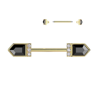 Brustpiercing "Shields" mit Zirkonia Steinen (Chirurgenstahl 316L) - Royal Skin Jewelry (9121844756808)