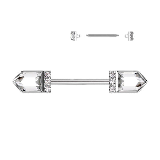 Brustpiercing "Shields" mit Zirkonia Steinen (Chirurgenstahl 316L) - Royal Skin Jewelry (9121842233672)