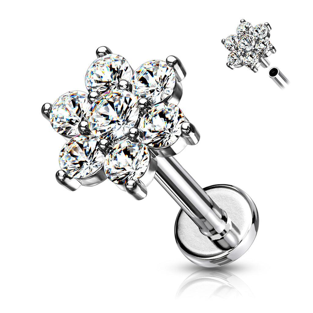 Ohrstecker "Paved Flower" mit Zirkonia - Royal Skin Jewelry (9126292586824)