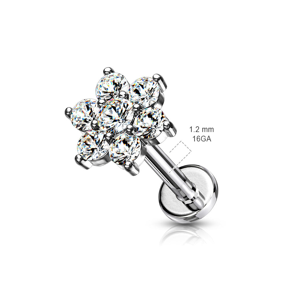 Ohrstecker "Paved Flower" mit Zirkonia - Royal Skin Jewelry (9126292586824)