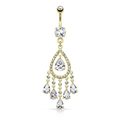 Bauchnabelpiercing Fancy Chandelier und Multi Teardrop Design (9292612501832)