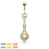 Bauchnabelpiercing "Tribal Sun" mit Zirkonia Kristallen (9292619972936)
