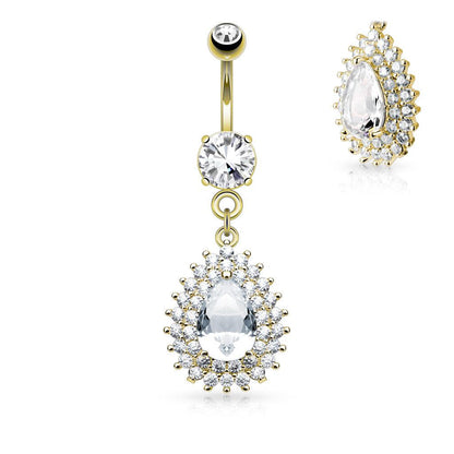 Bauchnabelpiercing mit eingefassten Kristallen und zentrierten Zirkonia (9292638093640)