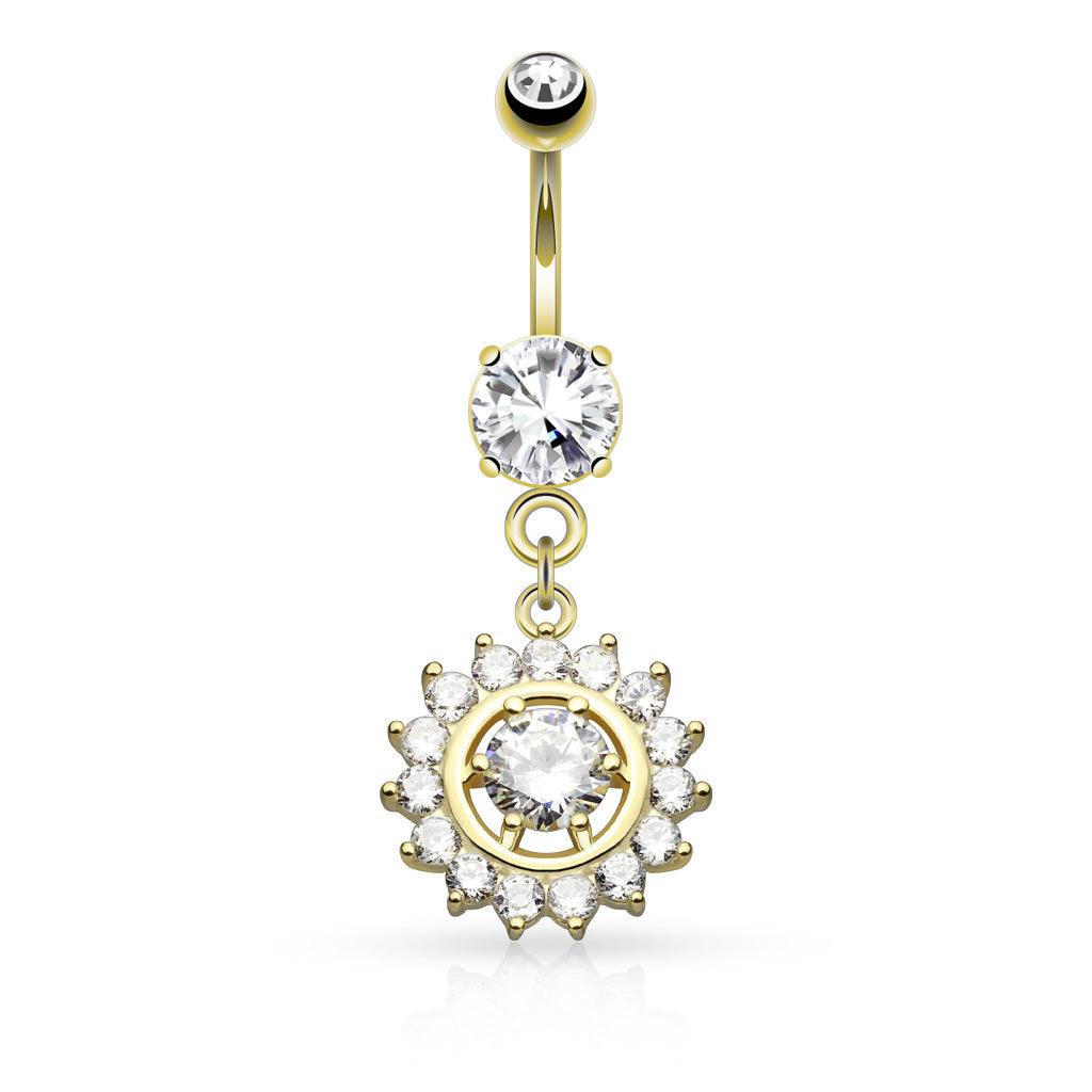 Bauchnabelpiercing mit eingefassten Zirkonia Kristallen Claw Set (9292648808776)
