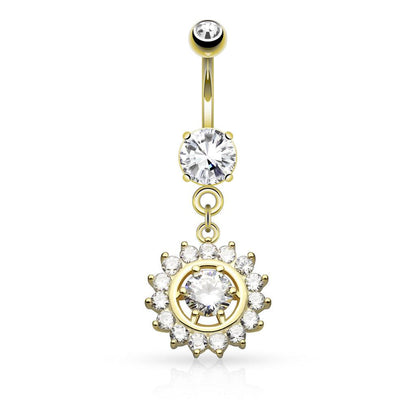 Bauchnabelpiercing mit eingefassten Zirkonia Kristallen Claw Set (9292648808776)