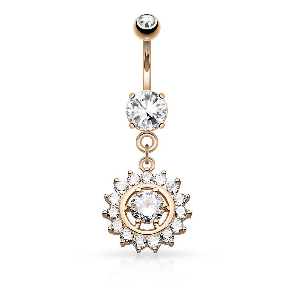 Bauchnabelpiercing mit eingefassten Zirkonia Kristallen Claw Set (9292648808776)